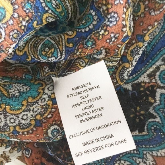 Daniel Rainn Boho Top Size S Long Sleeve Shirt - Picture 6 of 6